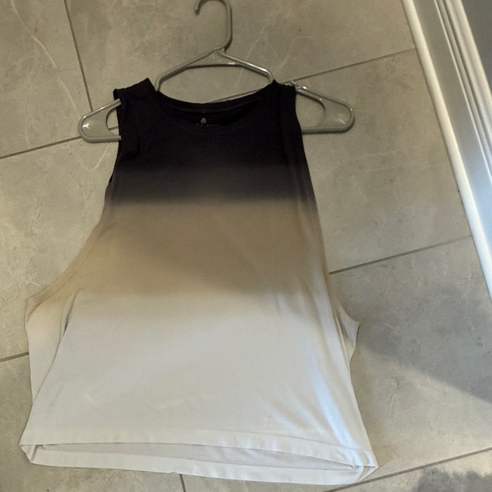 Spiritual Gangster Black and Cream Gradient Tank Top - M/L